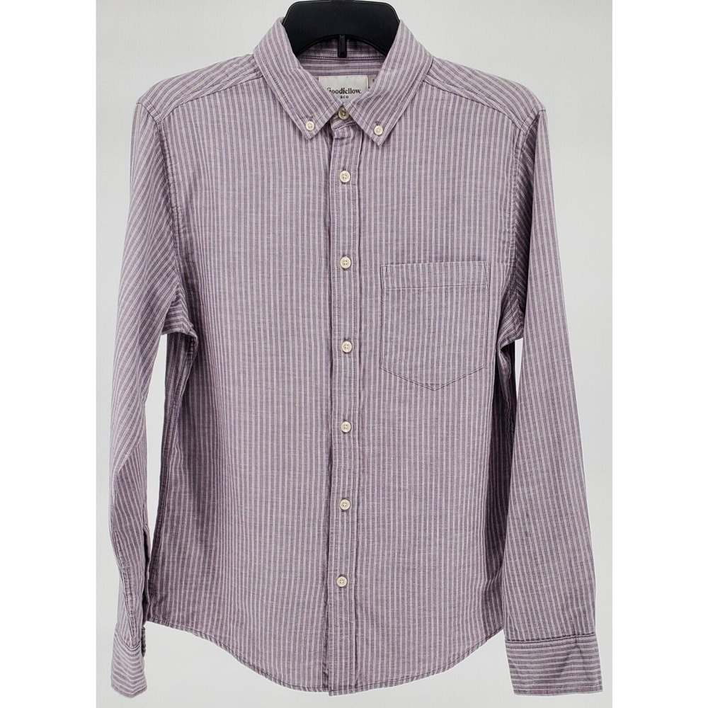 GoodFellow‎ & Co Small Calm Violet Striped Standard Fit Long Sleeve Dress Shirt